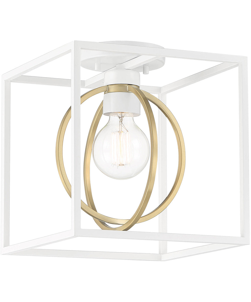 Kew Gardens 1 Light Semi Flush Matte White