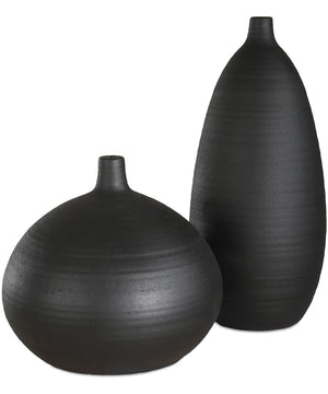 Bower Black Vases Set of 2