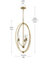 Jheni 3-Light Foyer Pendant with Clear Glass Shades Brushed Gold