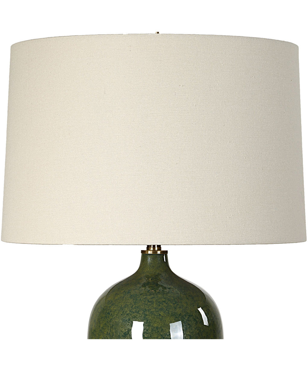 Ceramic Table Lamp with Emerald Green Glaze