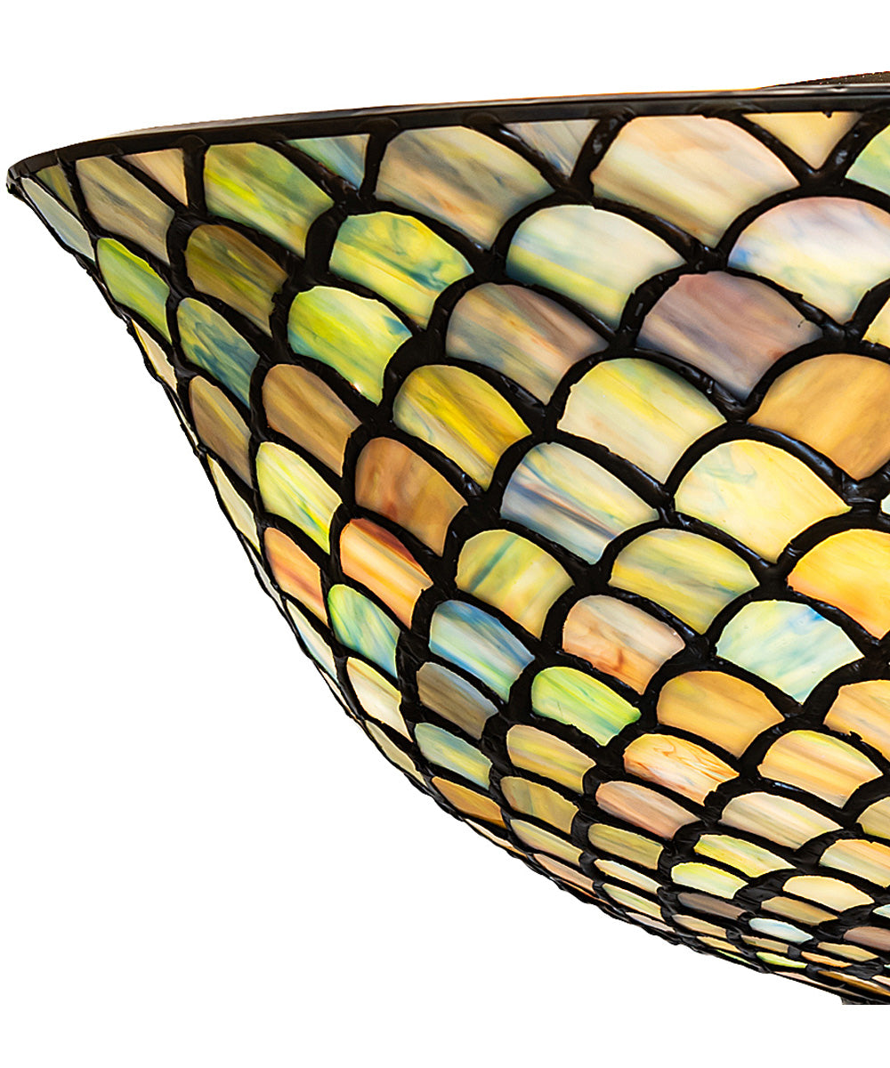 16" Wide Tiffany Fishscale Flush Mount