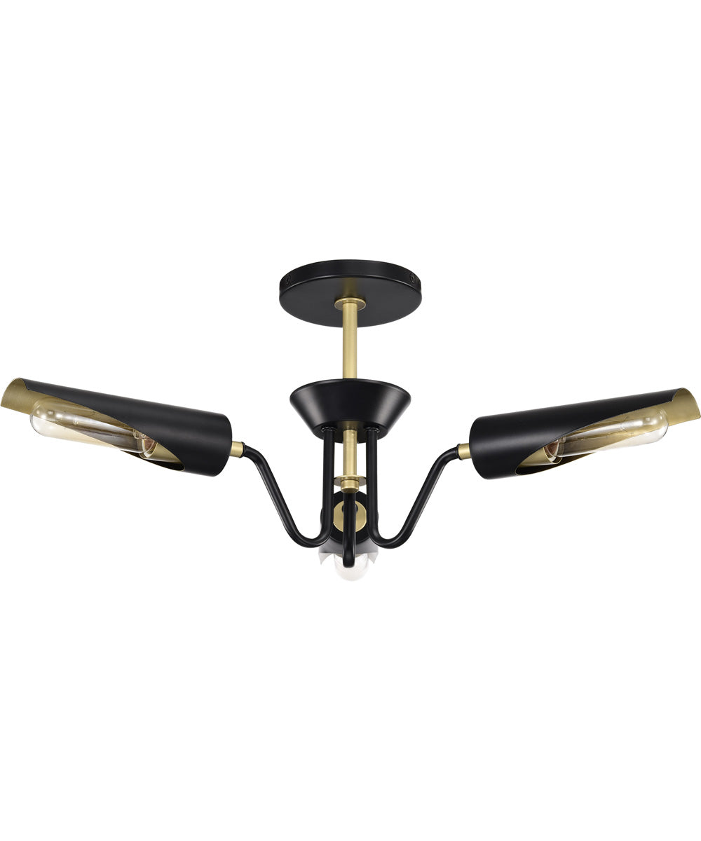 Marc 3-Light Chandelier Matte Black