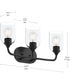 Ilia 3-Light Bath Vanity with Clear Glass Shade Matte Black