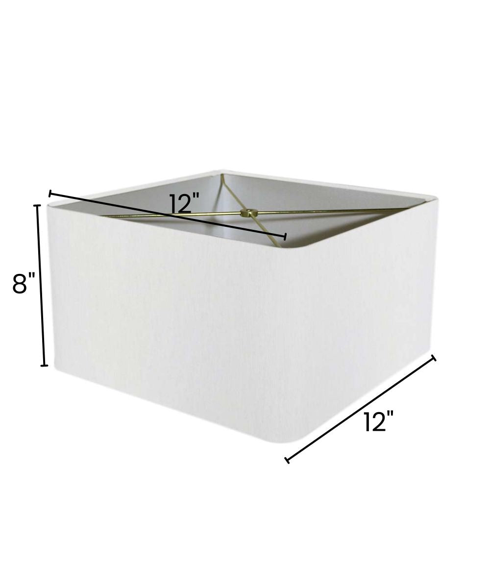 MAST Plug-In Wall Mount Pendant, 2 Light White Cord/Arm with Diffuser, Rounded Corner Square White Drum Shade 12"W