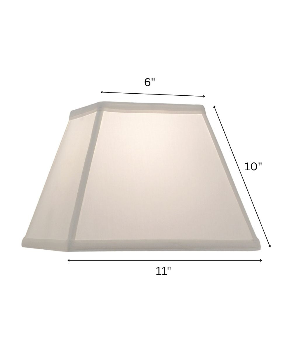 6x11x10 Oyster Silksheen Tapered Square Hardback Lampshade