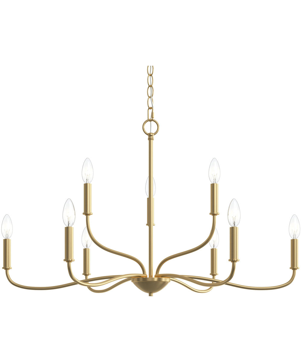 Ilia 9-Light Two-Tier Chandelier Brushed Gold