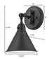 Arti 1-Light Small Single Light Sconce in Black