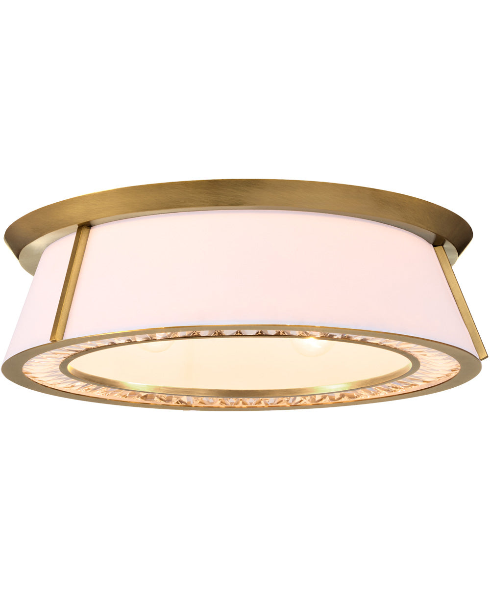 Gorham 4-light Flush Mount Brushed Brass|Clear|White
