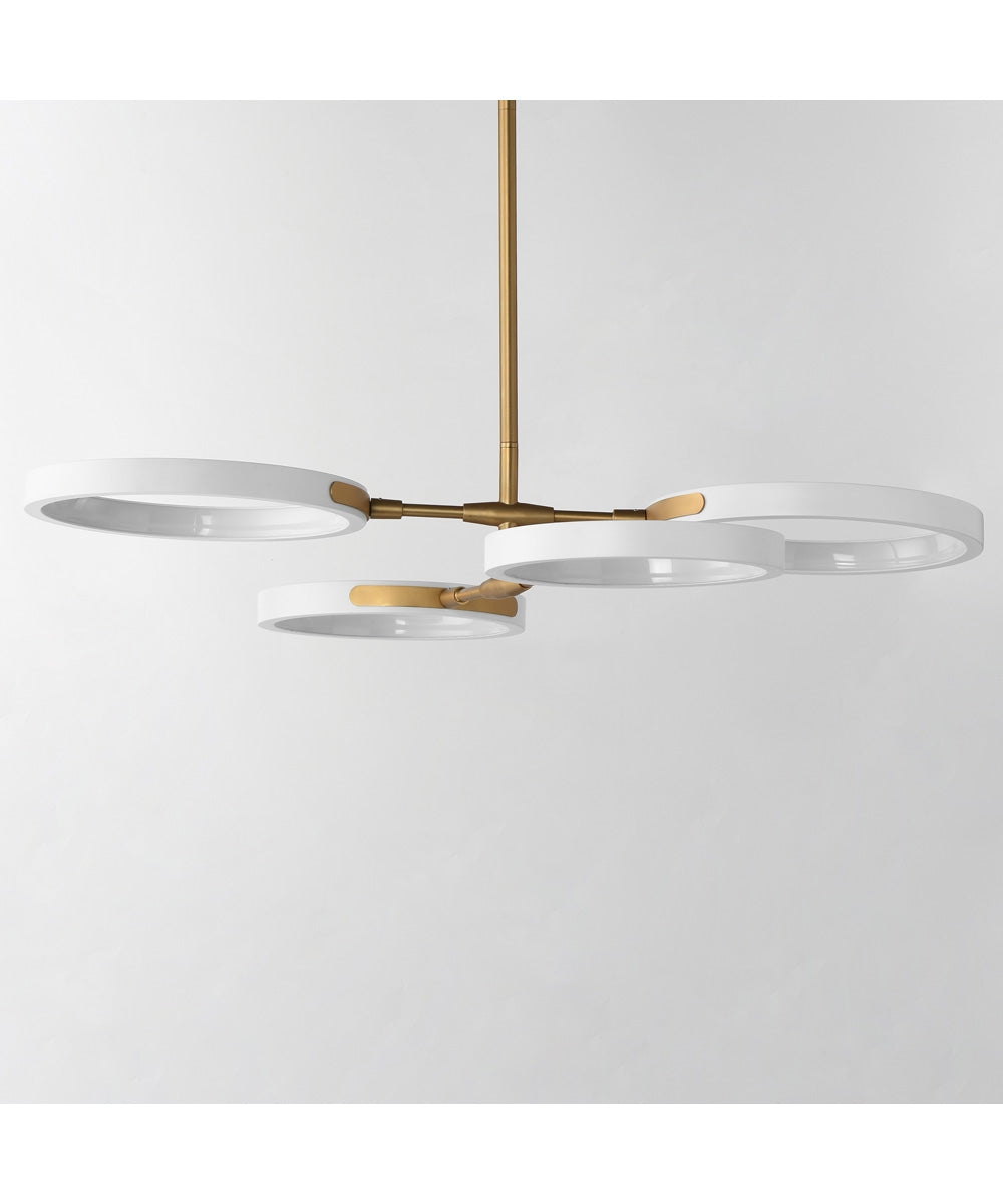 Hoopla 4-Light LED Pendant White/Gold