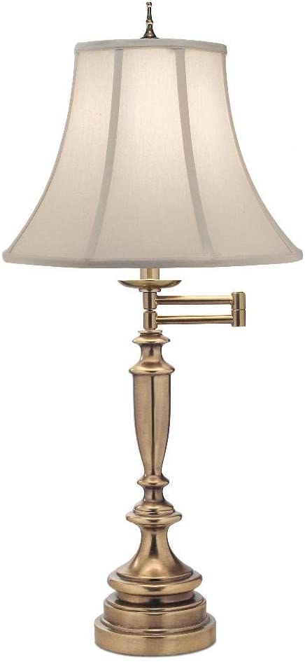 33"H Antique Brass Signature by Stiffel Swivel Table Lamp, 3-Way