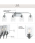 Ilia 4-Light Bath Vanity with Clear Glass Shade Polished Chrome