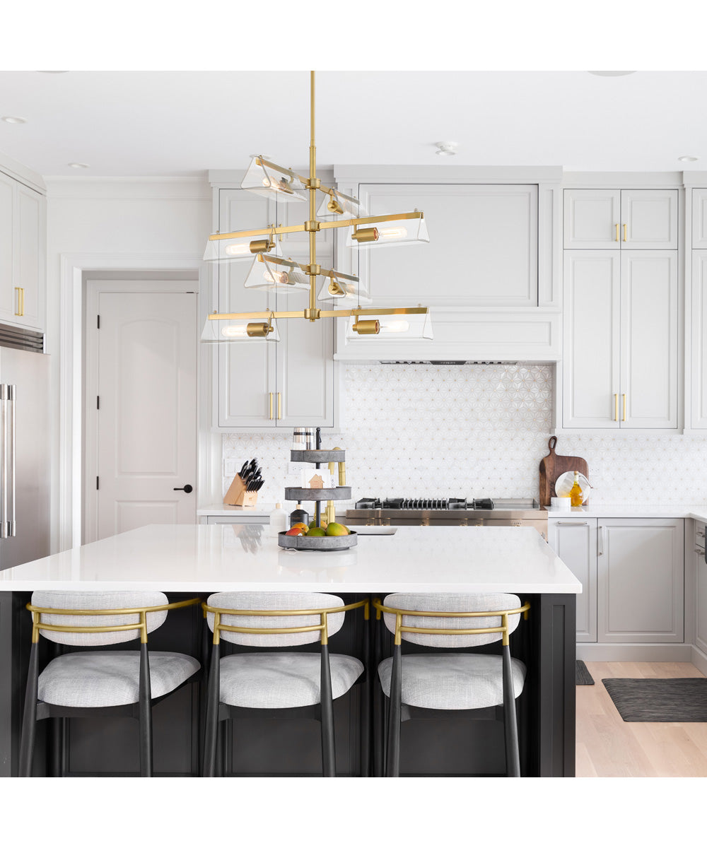 Latitude 8 Light Chandelier  Brushed Gold