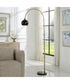 Arched Floor Lamp in Antique Brass and Matte Black Metal