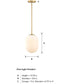 Noor 1 Light Pendant Brushed Gold