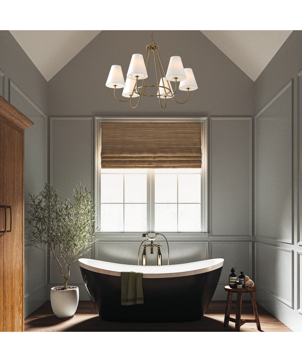 Julia 6-Light Chandelier Matte Brass