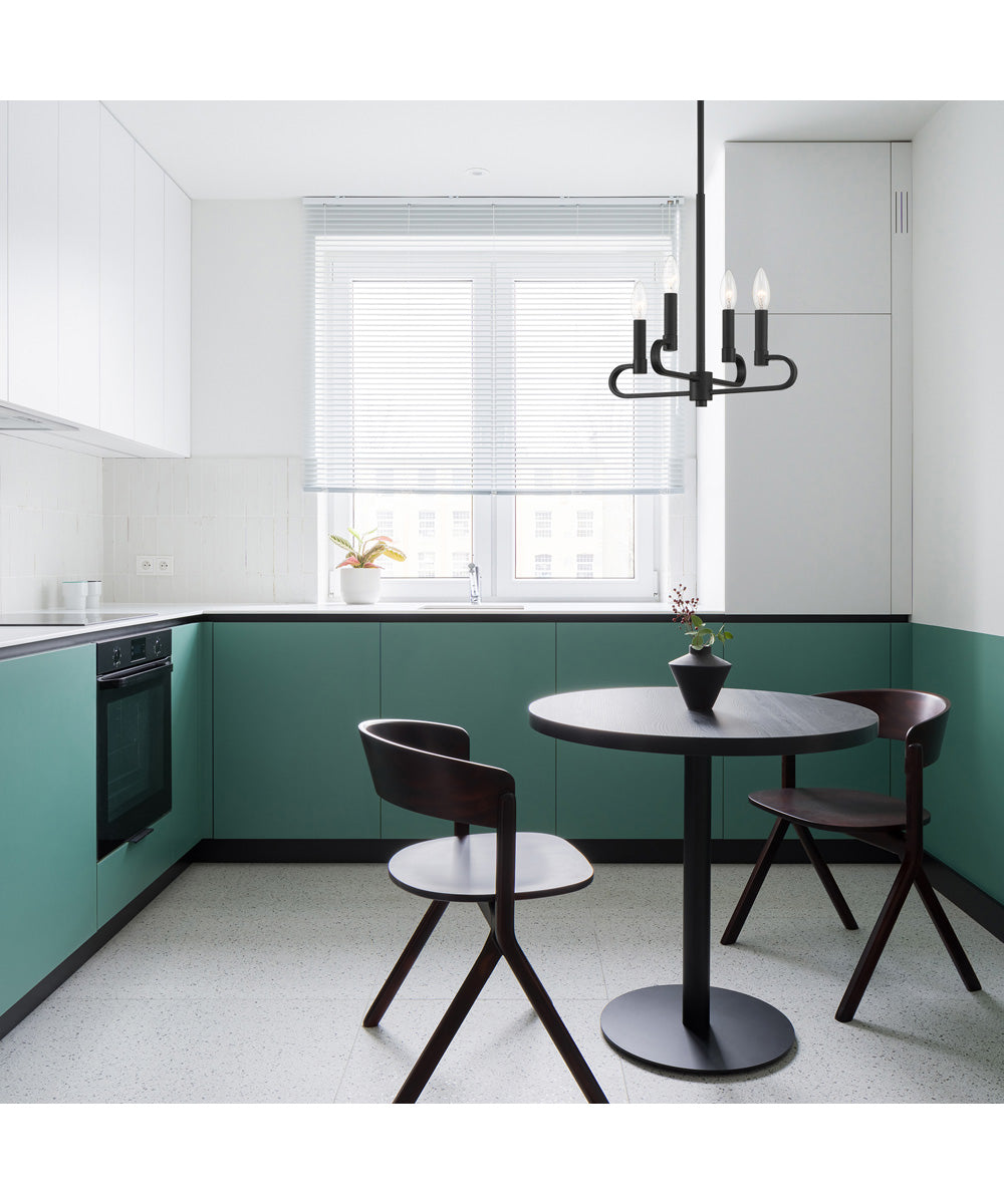 Summit 4 Light Chandelier Convertible Matte Black