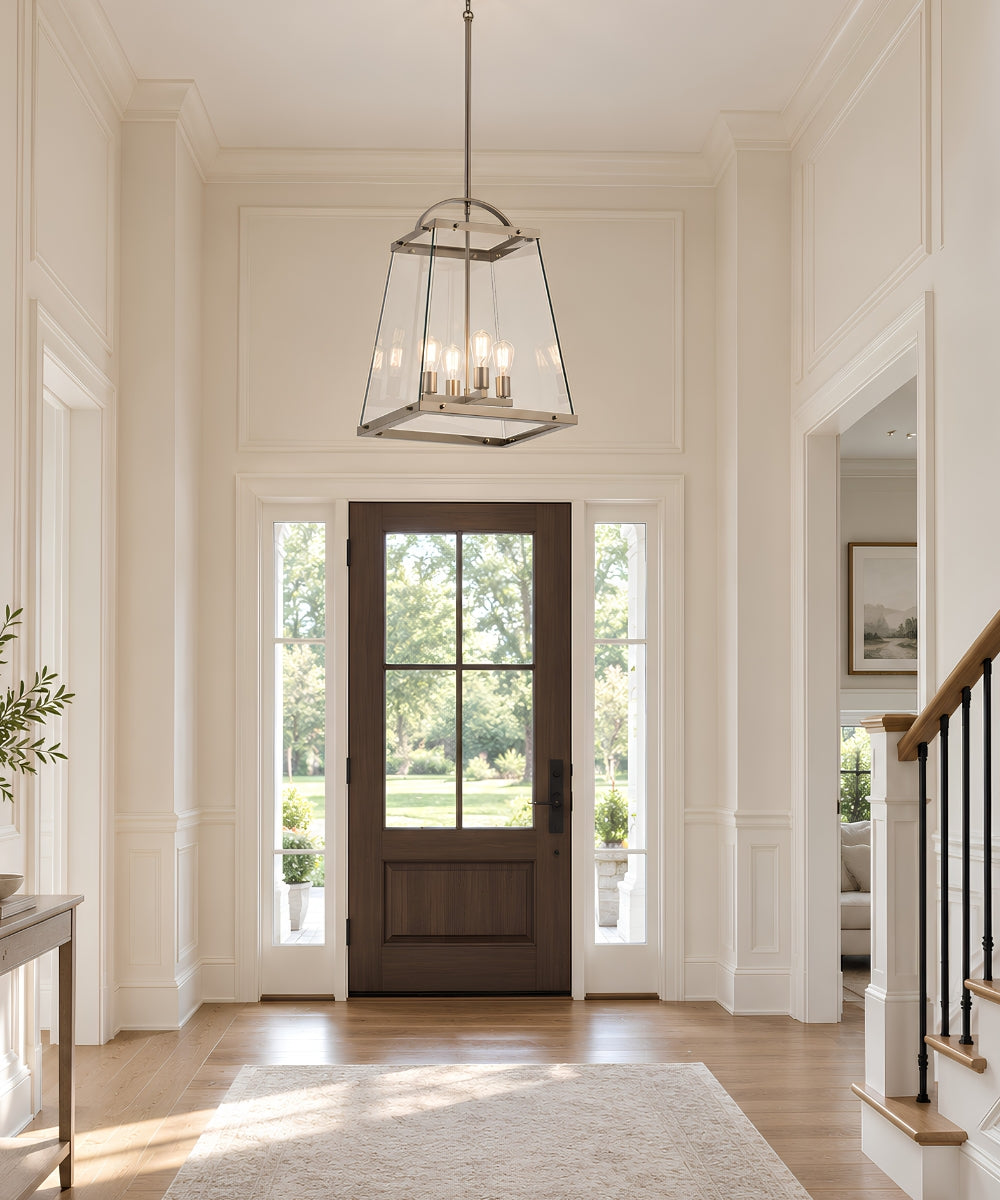 Darton 18"W 4-Light Classic Pewter Large Foyer Pendant with Clear Glass by Kichler