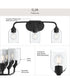 Ilia 3-Light Bath Vanity with Clear Glass Shade Matte Black
