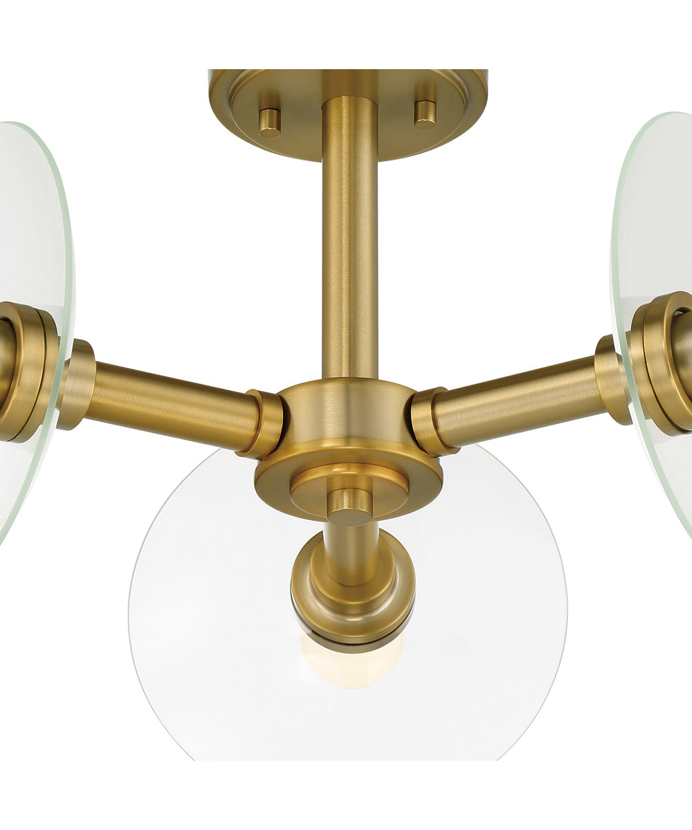 Litto 3 Light Semi Flush  Brushed Gold