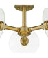 Litto 3 Light Semi Flush  Brushed Gold