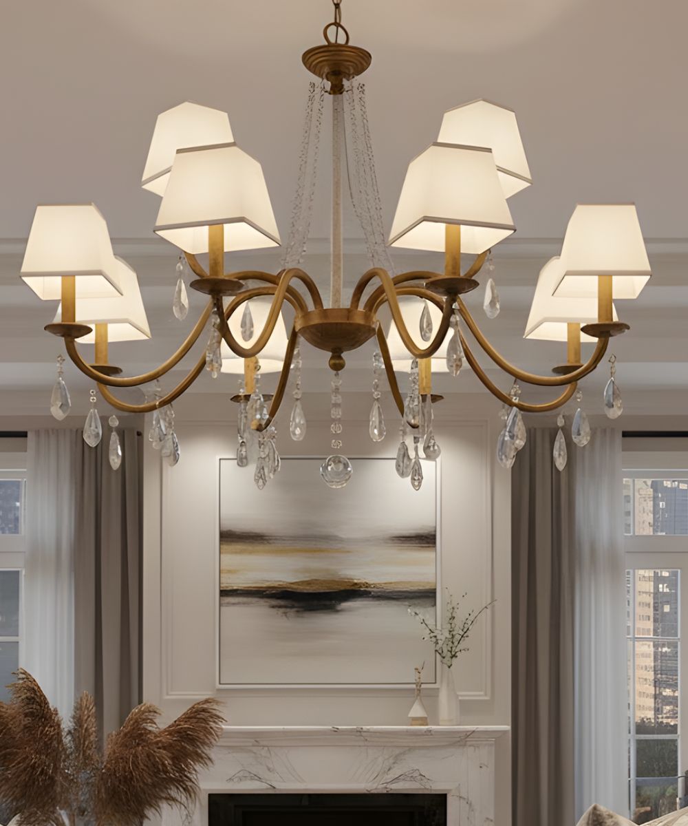 3x5x4 White Butcher Linen Empire Candelabra Hardback Lampshade