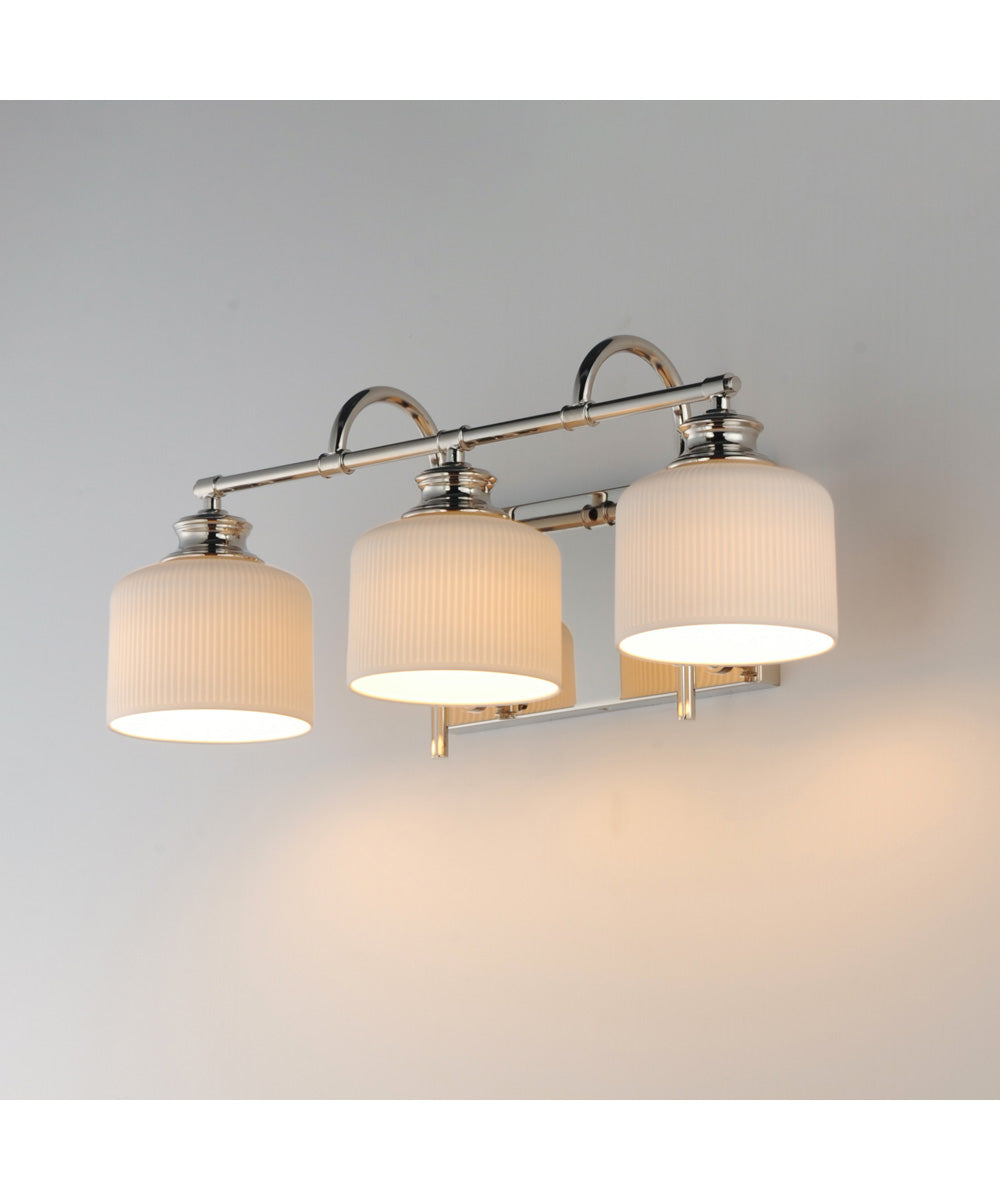 Bisque 3-Light Bath Vanity Polished Nickel