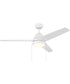 Cozy 52" 3-Blade Ceiling Fan 1-Light Fan White