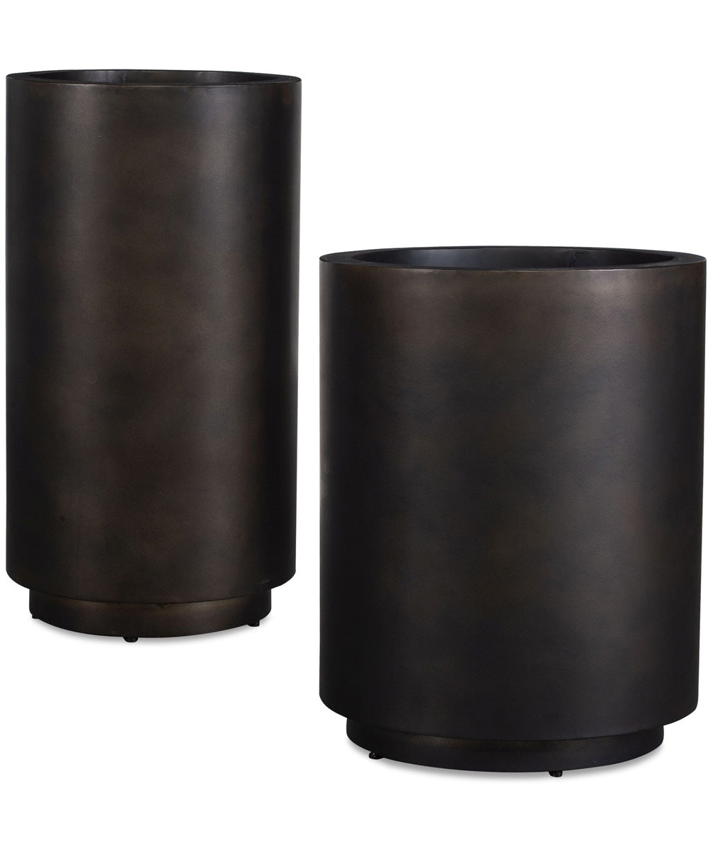 Volcan Matte Bronze Outdoor Planters Set of 2