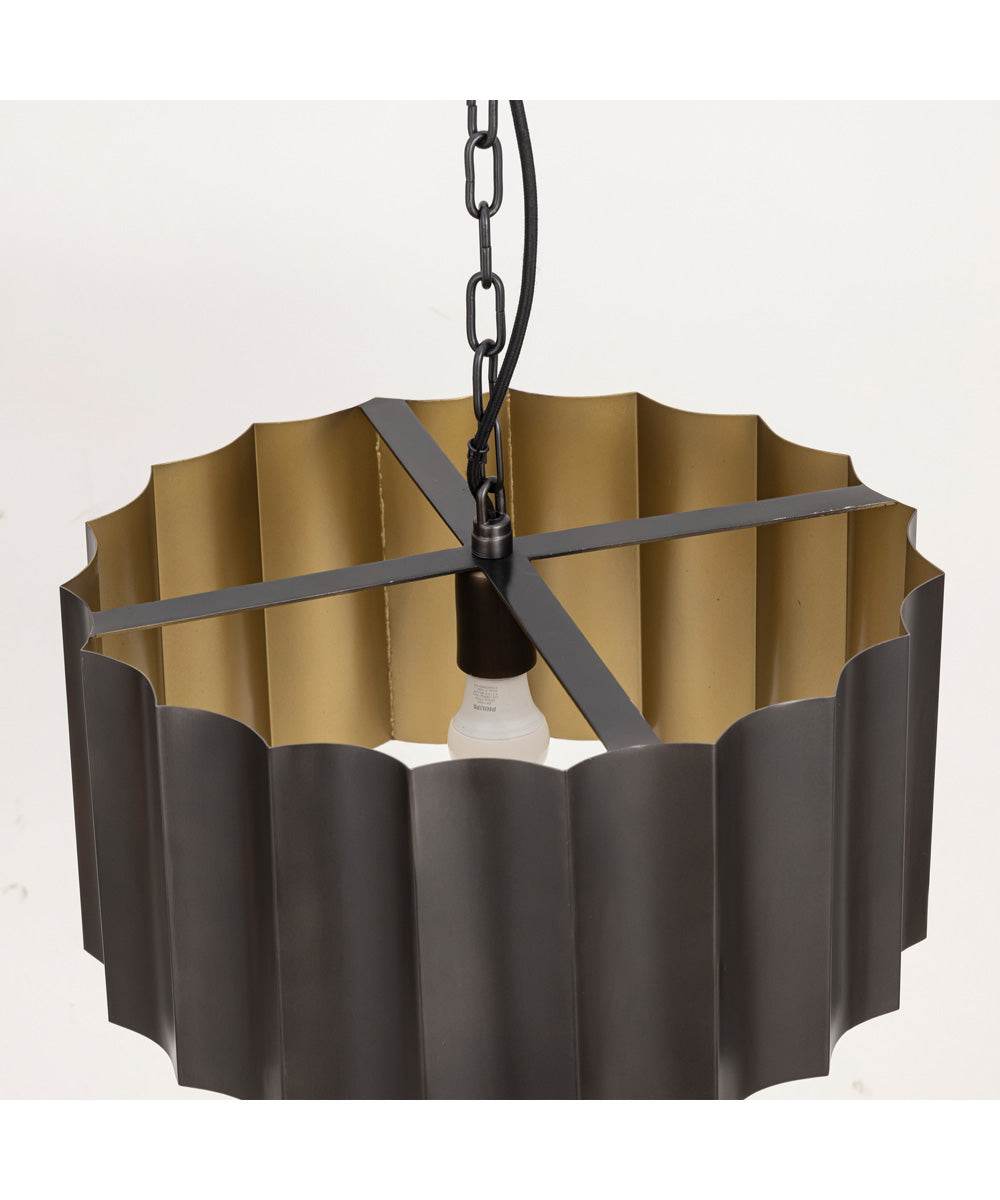 Allegra Large 1-Light Pendant Gunmetal / Gold