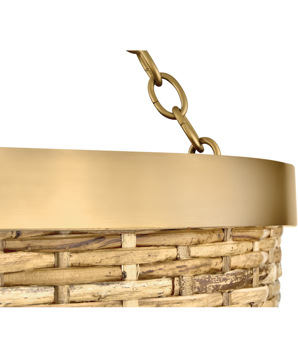 Sanibel 3-Light Large Convertible Pendant in Lacquered Brass