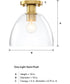 Indigo 1 Light Semi Flush Mount Brushed Gold