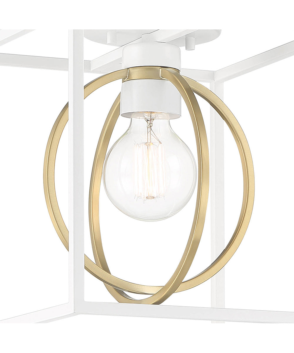 Kew Gardens 1 Light Semi Flush Matte White