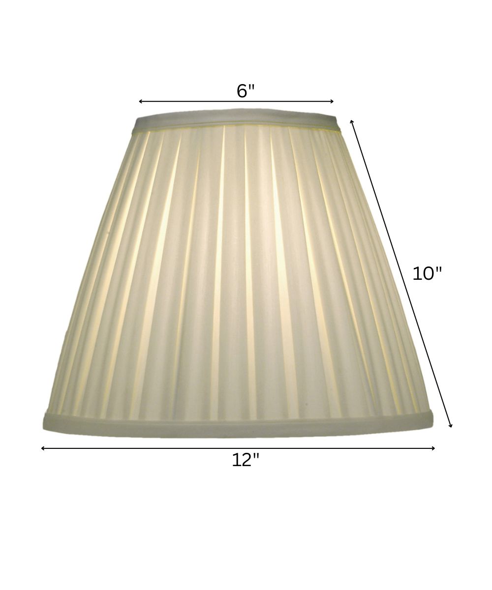 6x12x10 Ivory Shadow Box Pleat Empire Softback Lampshade