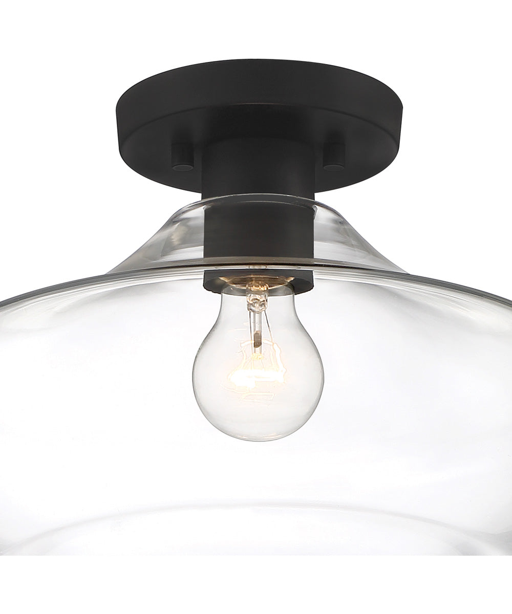 Emma 1 Light Semi Flush Matte Black