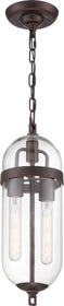 6"W Fathom 2-Light Pendant Mahogany Bronze / Clear