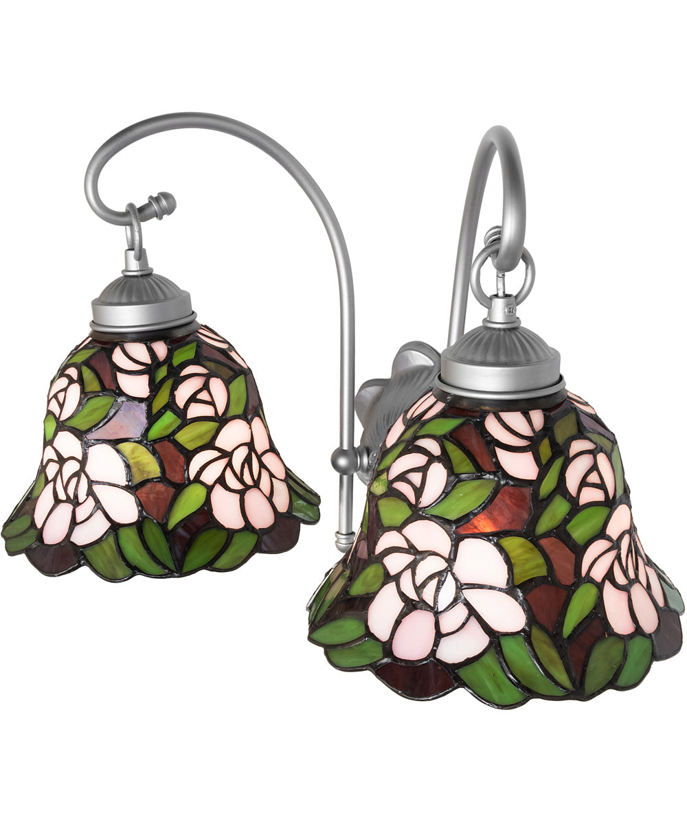 18" Wide Begonia 2 Light Wall Sconce