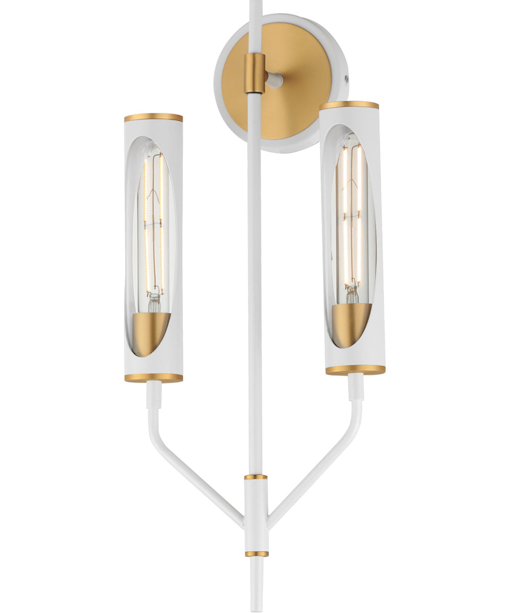 Regent 2-Light Wall Sconce Light French Gray / Natural Aged Brass