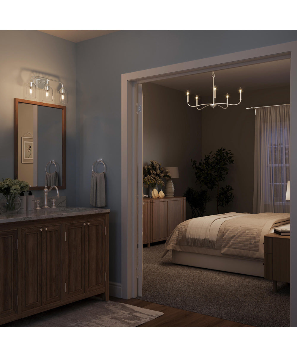 Ilia 3-Light Bath Vanity with Clear Glass Shade Brushed Nickel