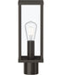 Ryle 1-Light Post Mount Lantern with Clear Glass Panels Antique Bronze