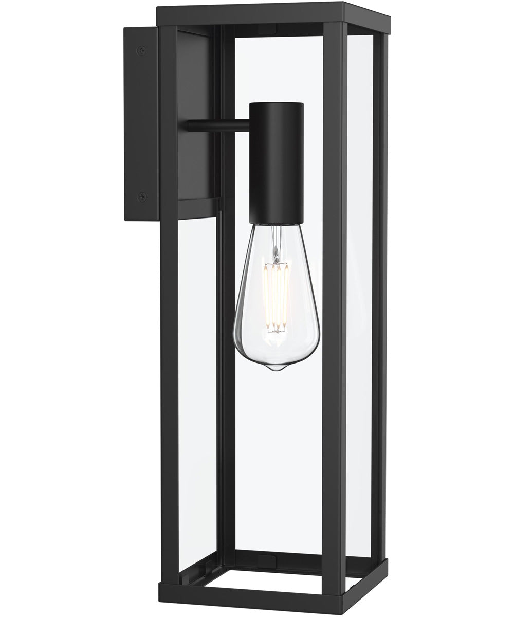 Ryle 1-Light Large Wall Lantern with Clear Glass Panels Matte Black
