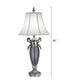 36"H 3-Way Table Lamp Pol Nickel with Black Antique and Blk Nickel