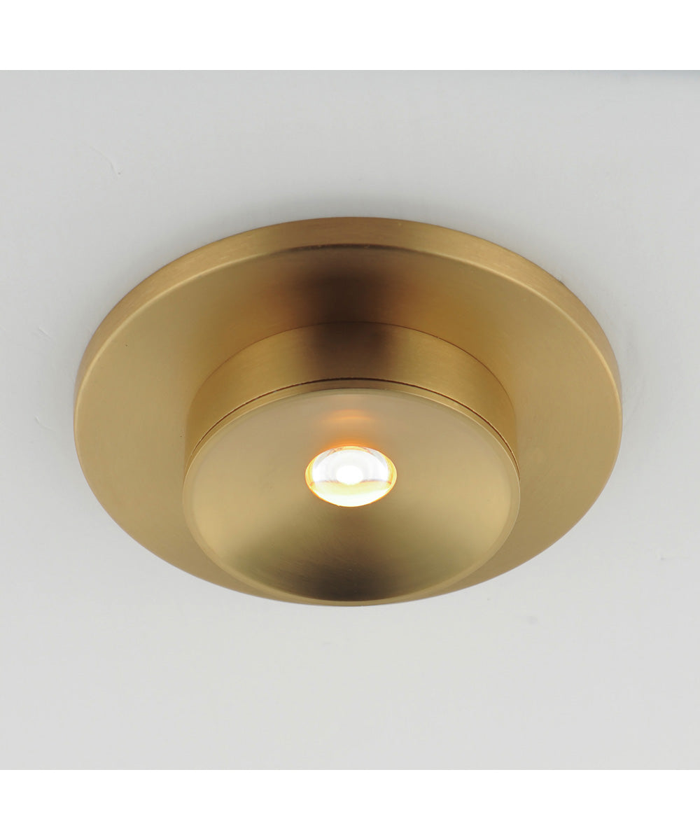 Caldera Narrow Optic LED Flush Mount Natural Aged Brass