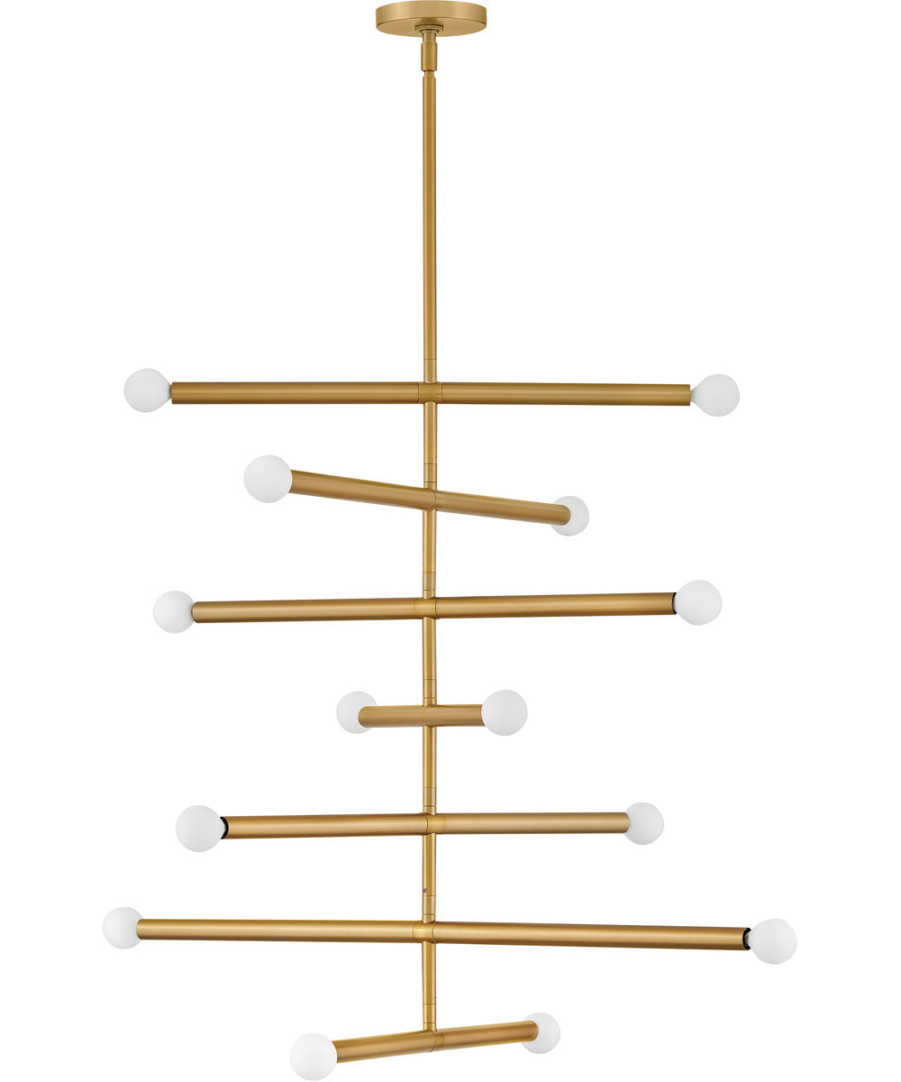 Millie 14-Light Large Multi Tier in Lacquered Brass