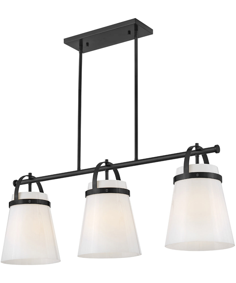 Tori 1-Light Large Three Light Linear Chandelier in Black