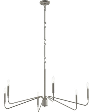 Pilar 6-Light Chandelier Brushed Nickel