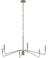 Pilar 6-Light Chandelier Brushed Nickel