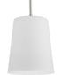 Clarion 1-Light Etched White Pendant P500429 Polished Nickel