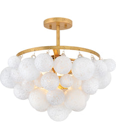 Marabel 4-Light Medium Semi-Flush Mount in Distressed Brass
