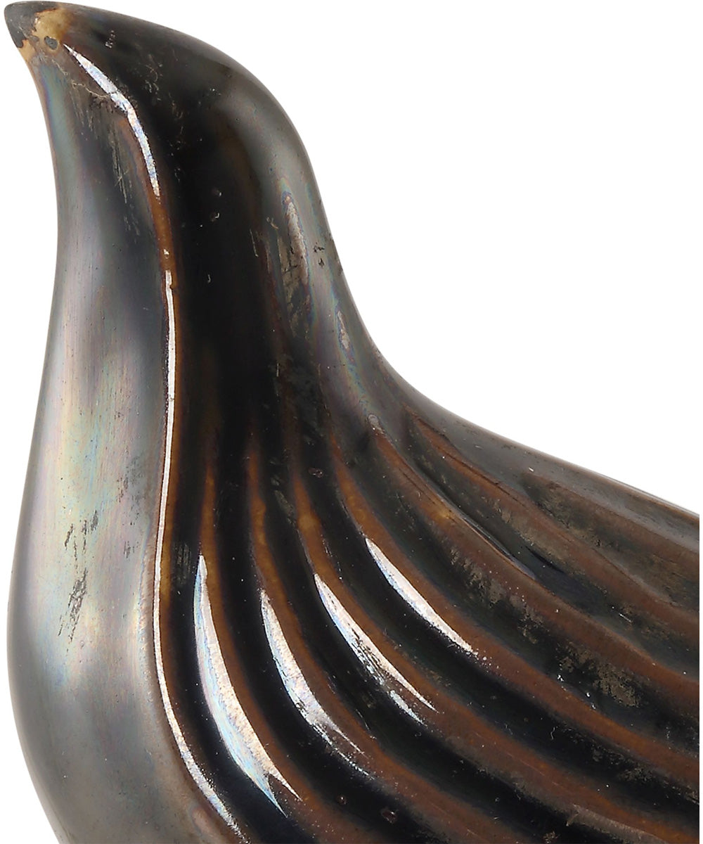 Nesting Bird Gray Sculptures, Set of 2