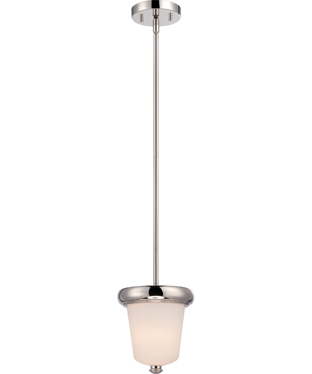 7"W Dylan 1-Light LED Pendant Polished Nickel